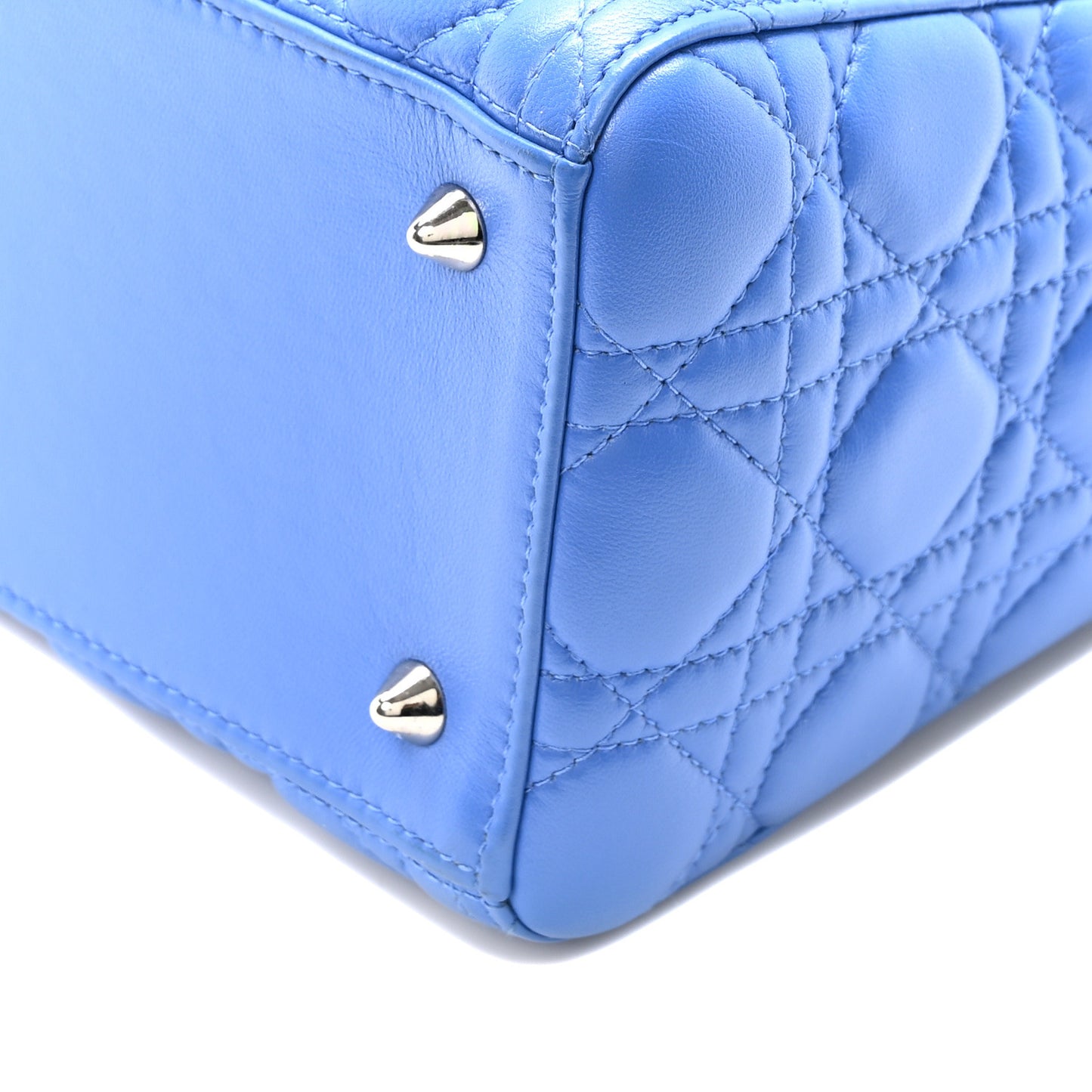 Lambskin Cannage Medium Lady Dior Blue Persan