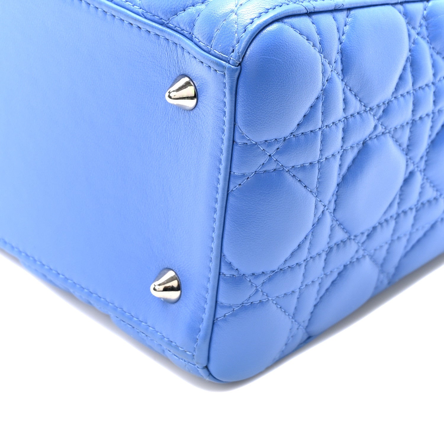 Christian Dior Lambskin Cannage Medium Lady Dior Blue Persan 10 of 10