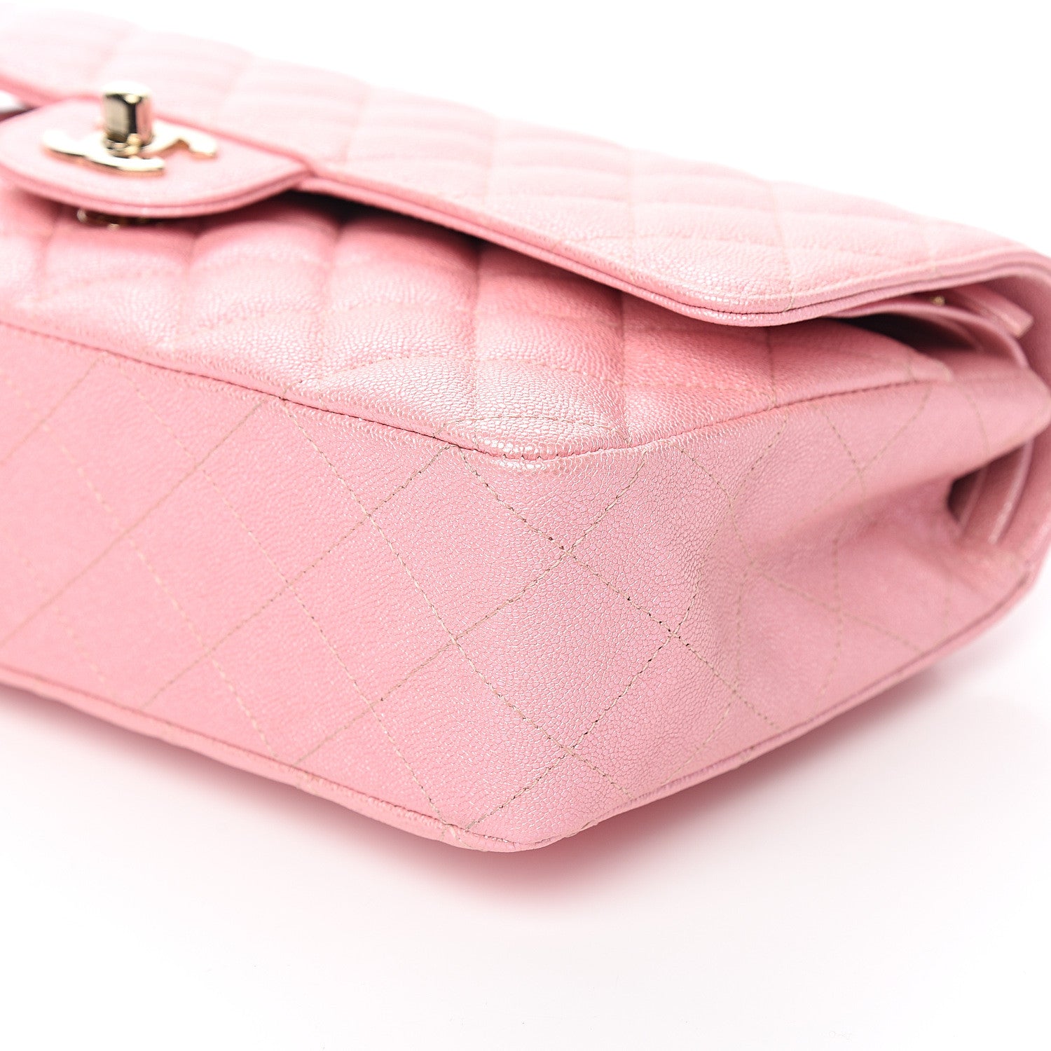 Chanel Iridescent Caviar Quilted Medium Double Flap Rose Pink 7 of 9
