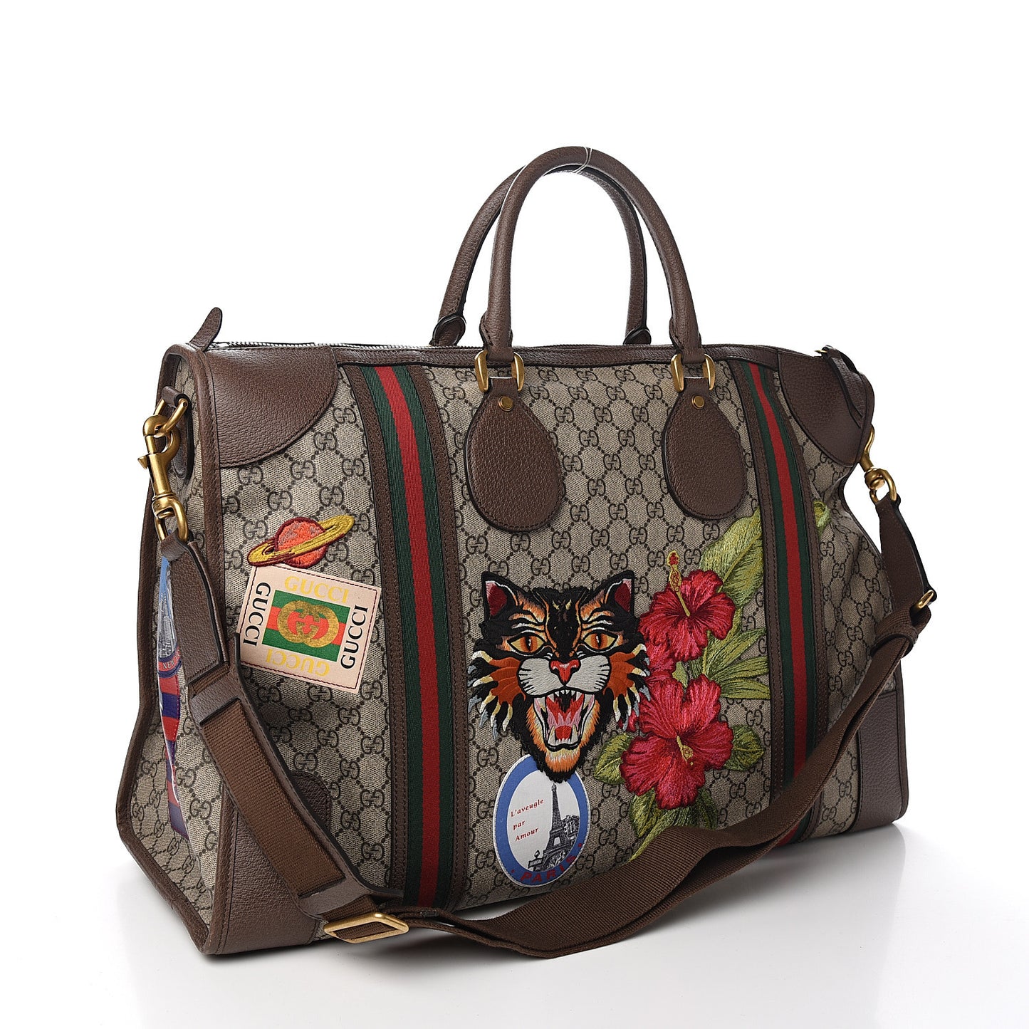 Soft GG Supreme Monogram Courrier Large Duffle Bag Beige New Acero Multicolor