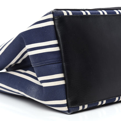 Balenciaga Canvas Navy Striped Cabas M Navy 10 of 18