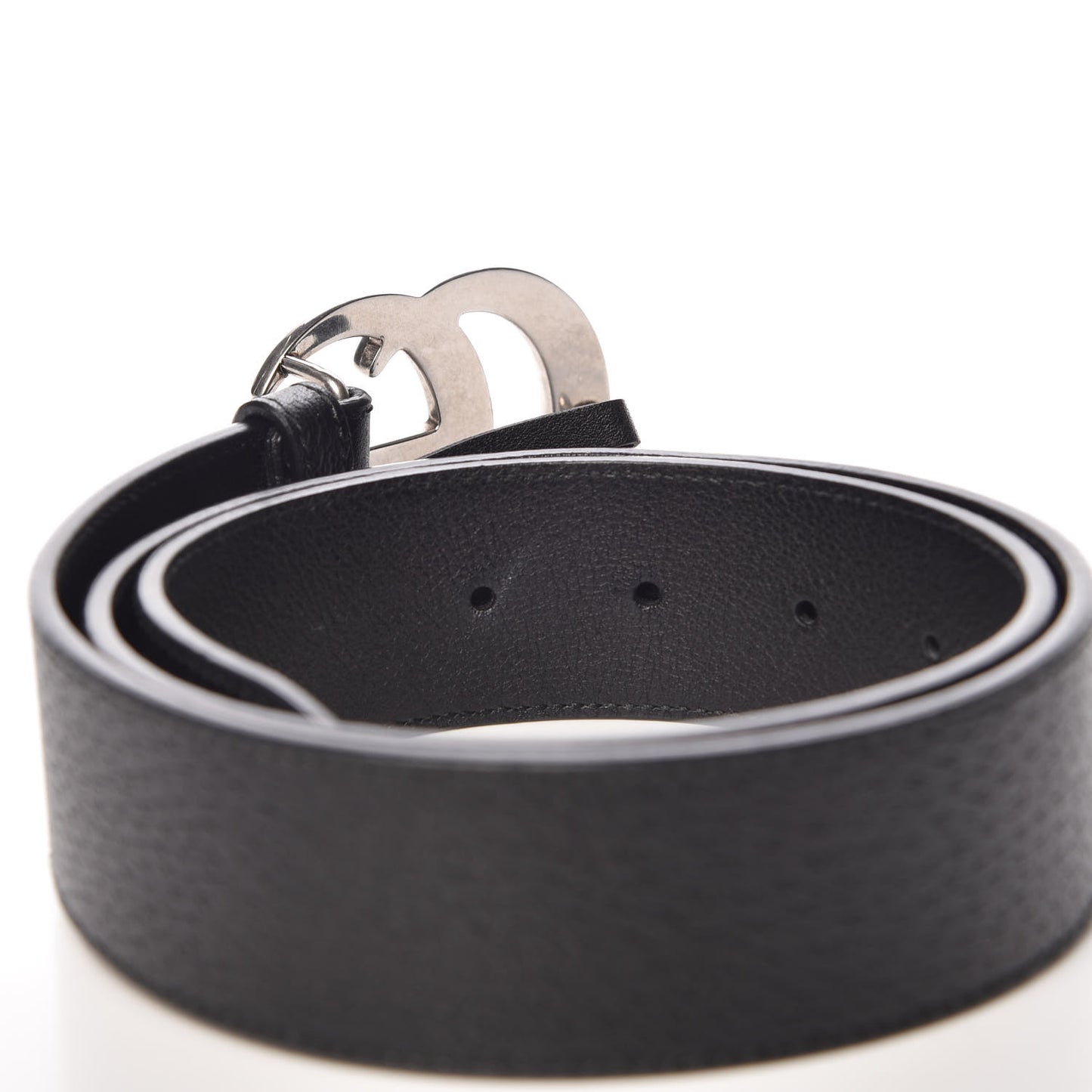 Textured Dollar Calfskin Nickel Double G 40mm Belt 80 32 Black