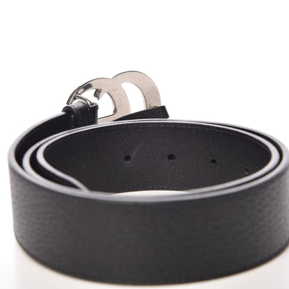 Gucci Textured Dollar Calfskin Nickel Double G 40mm Belt 80 32 Black 5 of 9