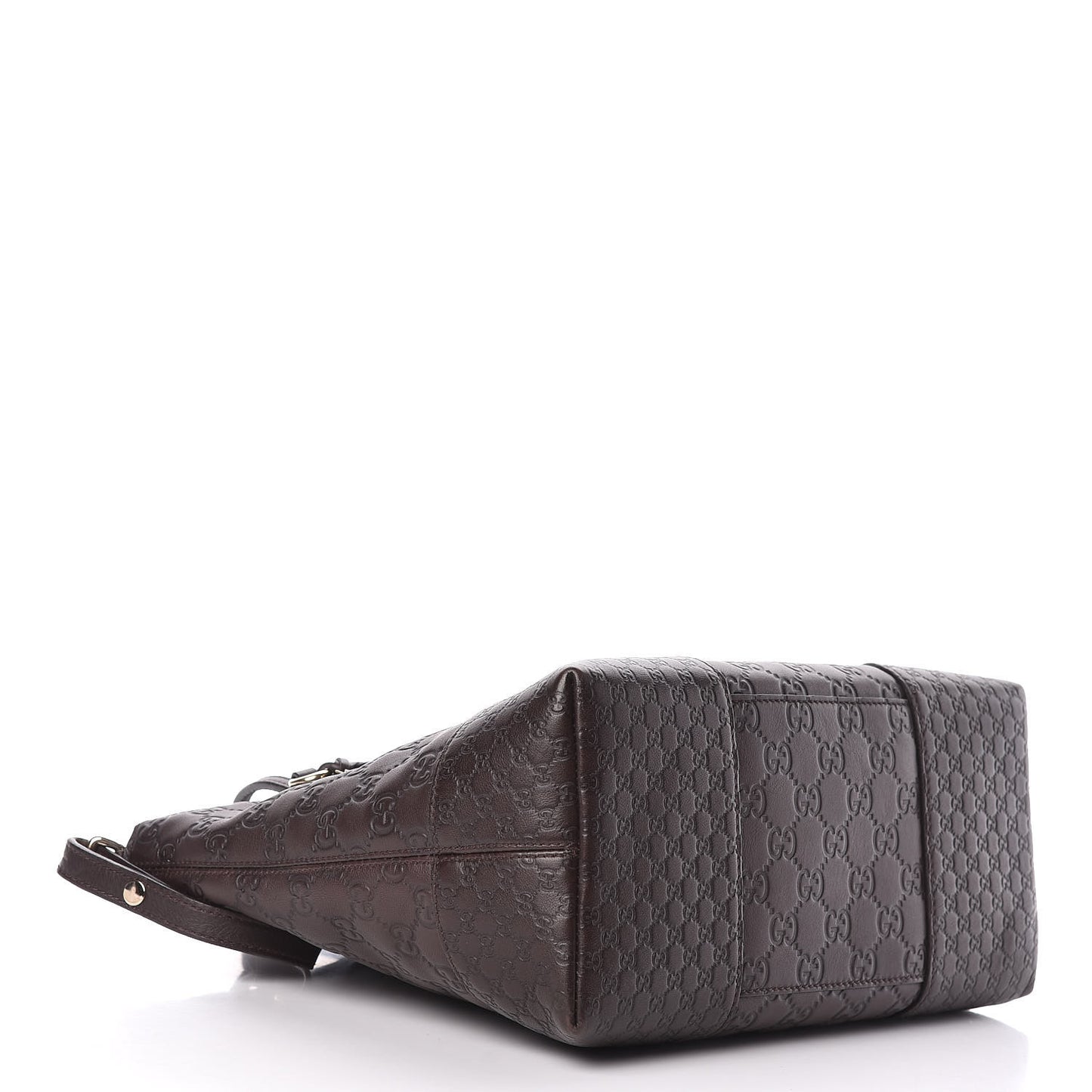 Guccissima Medium Bree Foldover Tote Chocolate