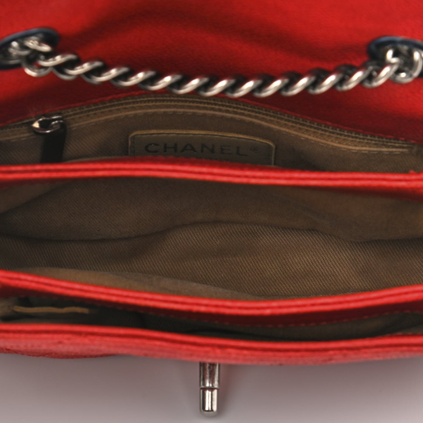Caviar Quilted Mini Simply CC Flap Red