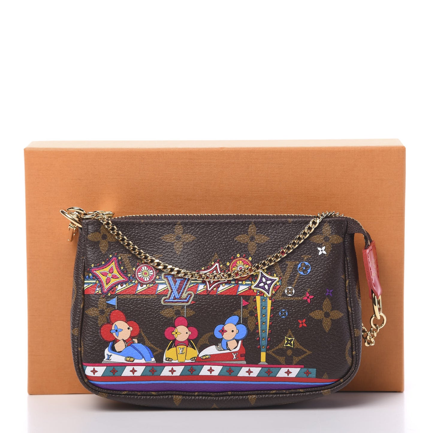 Monogram 2020 Christmas Animation Bumper Cars Mini Pochette Accessories Coquelicot