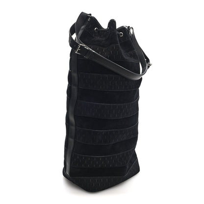 Saint Laurent Suede All-Over Monogram Giant Bucket Bag Black 3 of 9