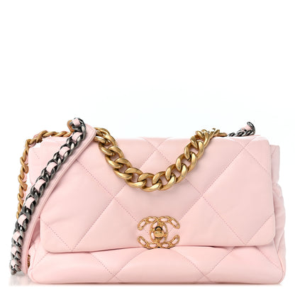 Chanel Lambskin Quilted Large Chanel 19 Flap Light Pink 1 of 11