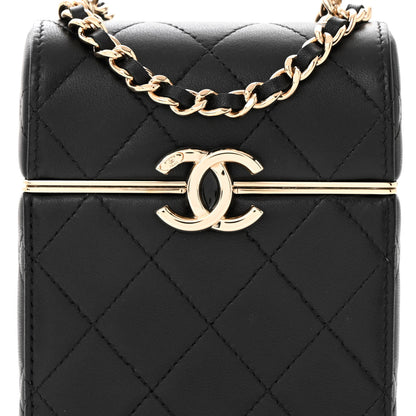 Chanel Lambskin Quilted Small Box With Chain Black 9 of 12