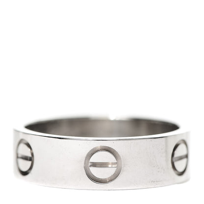 Cartier 18K White Gold 5.5mm LOVE Ring 53 6.5 1 of 4