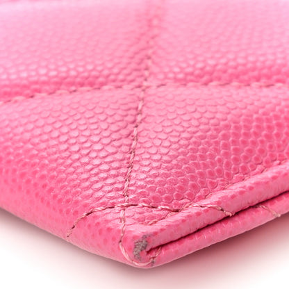 Chanel Caviar Quilted Card Holder Pink 10 of 14