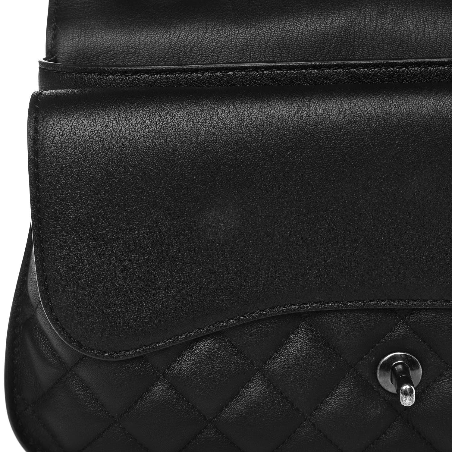 Chanel Lambskin Quilted Large Natural CC Flap Black 15 of 17