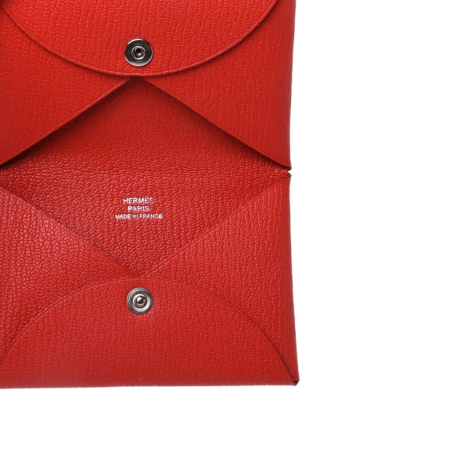Hermes Chevre Mysore Calvi Card Case Rouge Tomate 5 of 9