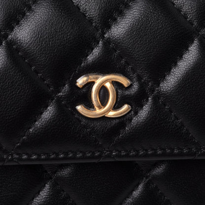 Chanel Lambskin Quilted Pearl Crush Clutch With Chain Black 11 of 13