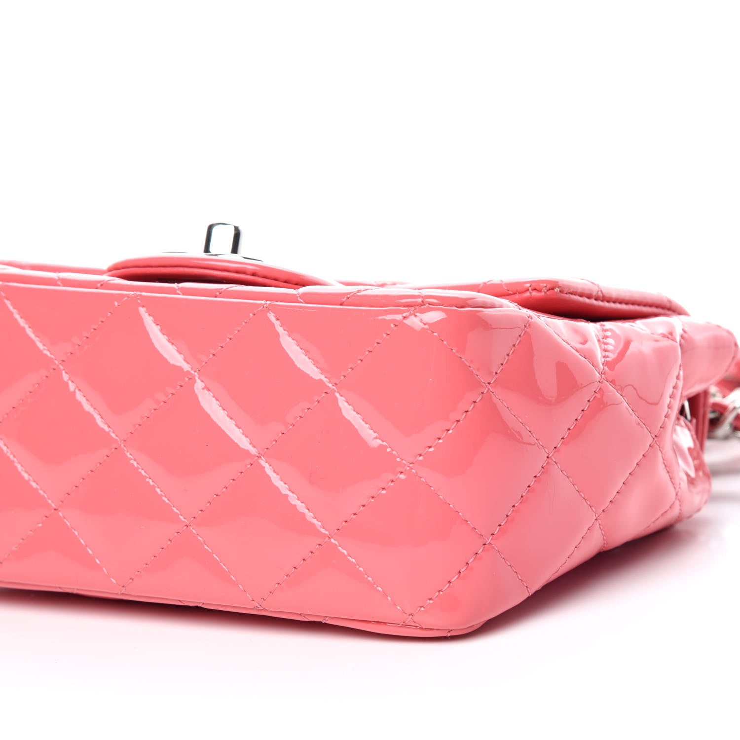 Chanel Patent Quilted Mini Square Flap Pink 6 of 11