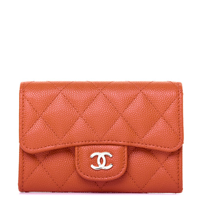 Chanel Caviar Quilted Flap Card Holder Orange 1 of 11