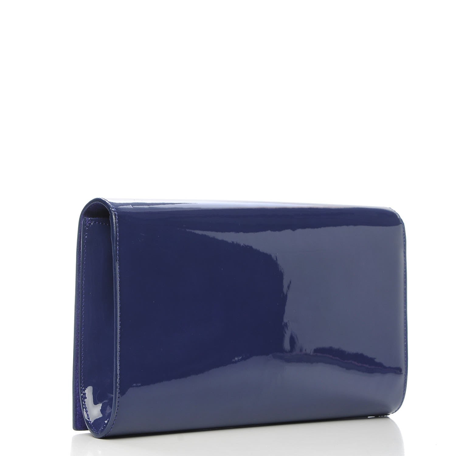 Saint Laurent Patent Calfskin Monogram Large Belle De Jour Clutch Royal Blue 3 of 6