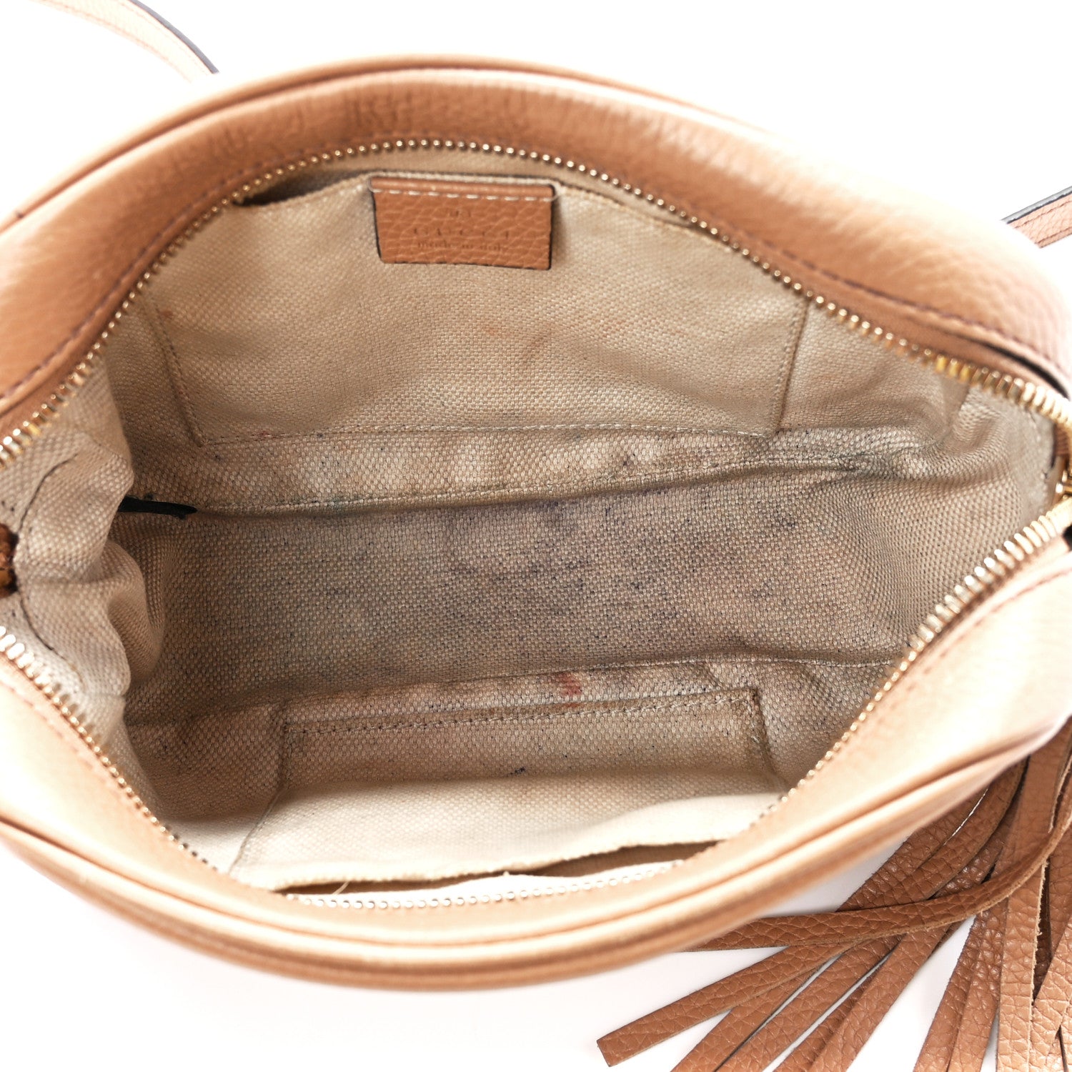 Gucci Pebbled Calfskin Small Soho Disco Bag Camelia 5 of 12