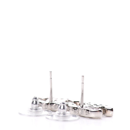 Chanel Baguette Crystal CC Earrings Silver 3 of 4