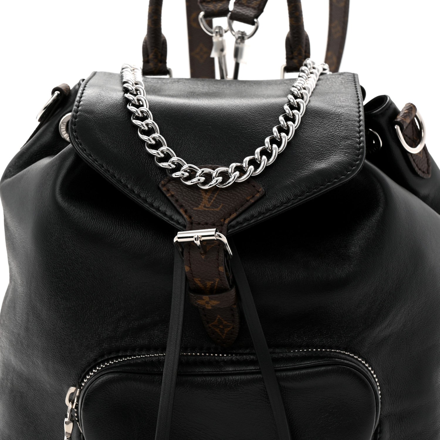 Louis Vuitton Lambskin Monogram Montsouris Vibe PM Black 7 of 10