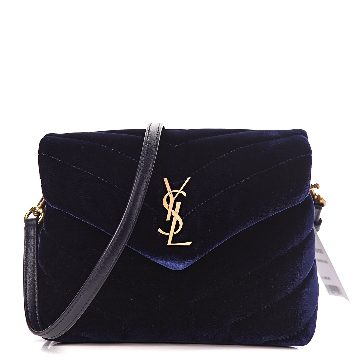 Velvet Y Quilted Monogram Toy Loulou Crossbody Bag Navy