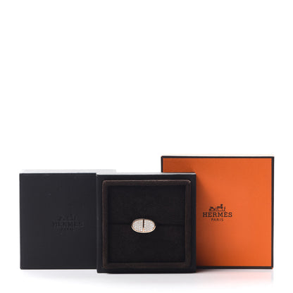 Hermes 18K Rose Gold Diamond MM Chaine d'Ancre Verso Ring 52 6 5 of 5