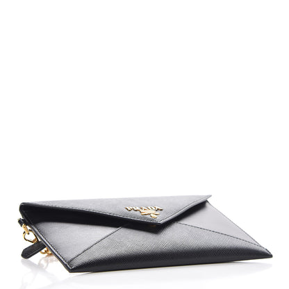 Prada Saffiano Letter Wristlet Wallet Black 4 of 9