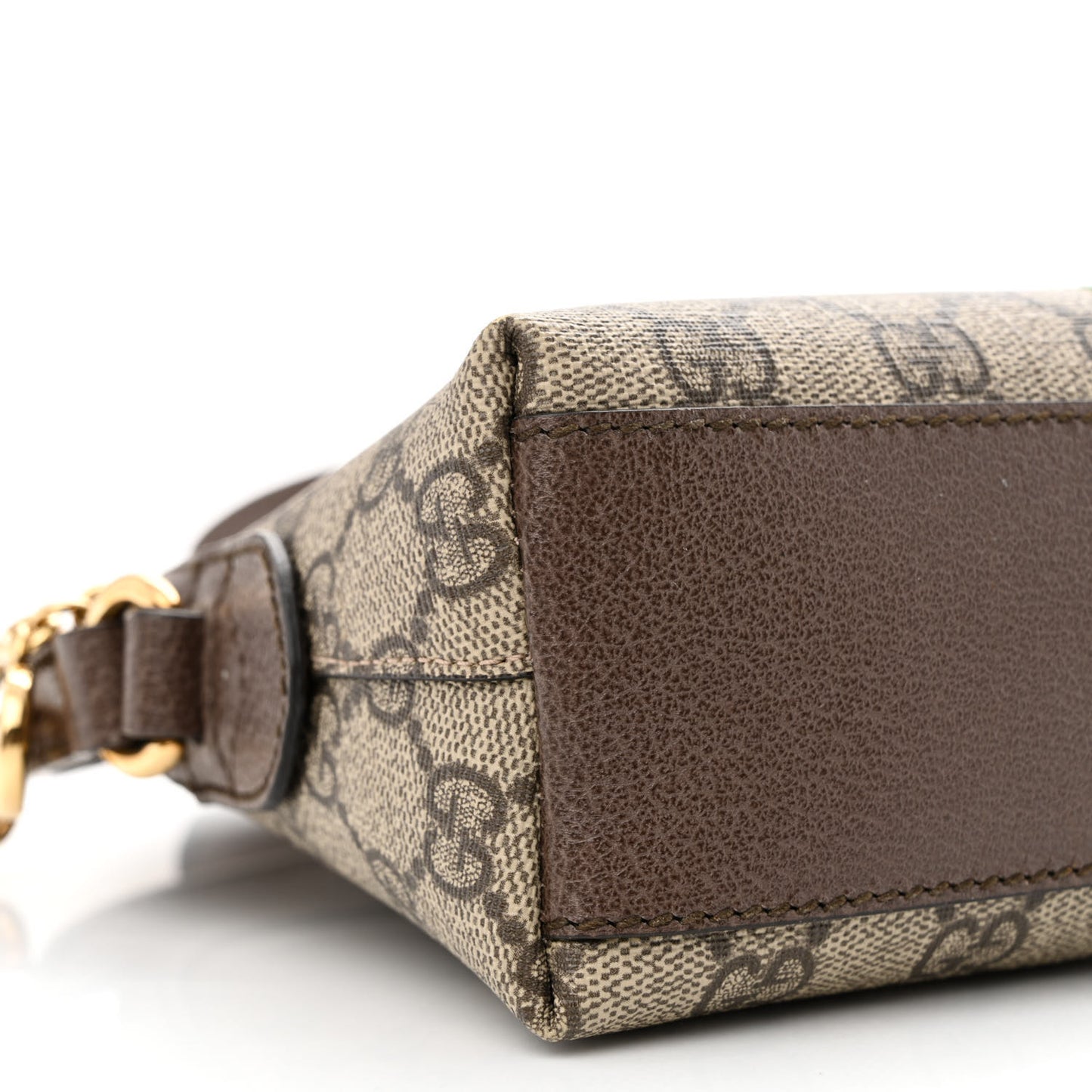 GG Supreme Monogram Textured Dollar Calfskin Web Small Ophidia Dome Shoulder Bag Beige Ebony New Acero