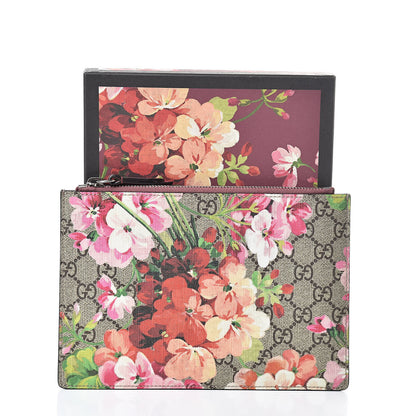 Gucci GG Supreme Monogram Blooms Small Zip Pouch Beige Multicolor Dry Rose 7 of 7