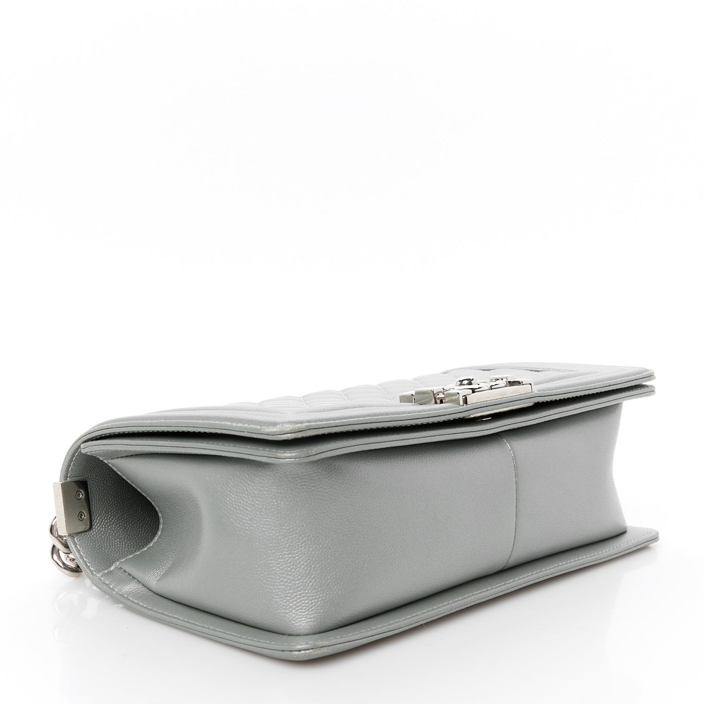 Metallic Caviar Quilted Medium Boy Flap Silver