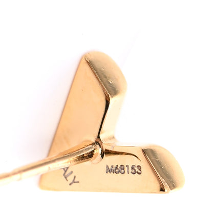 Louis Vuitton Brass Essential V Stud Earrings Gold 4 of 5