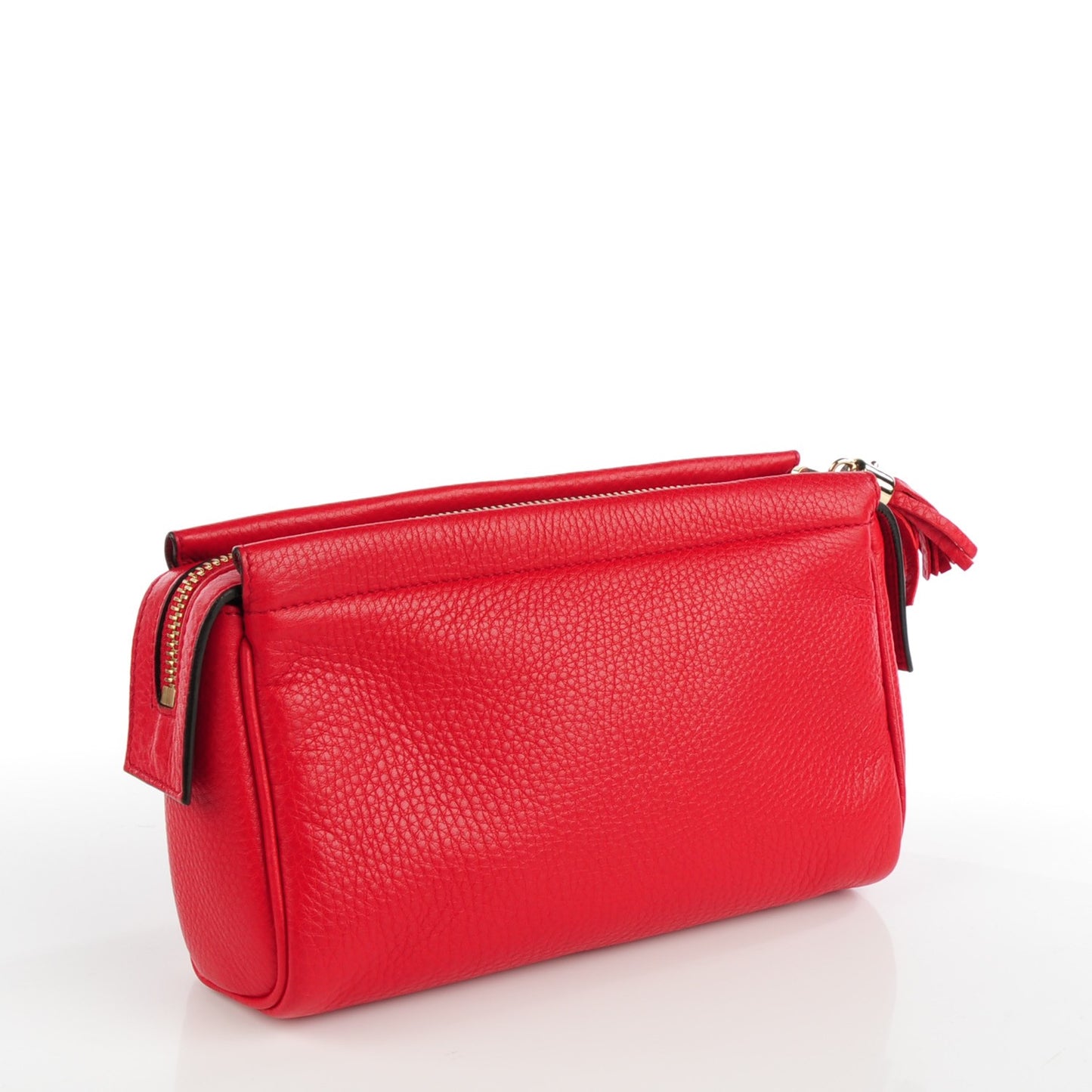 Pebbled Calfskin Soho Cosmetic Case Tabasco Red