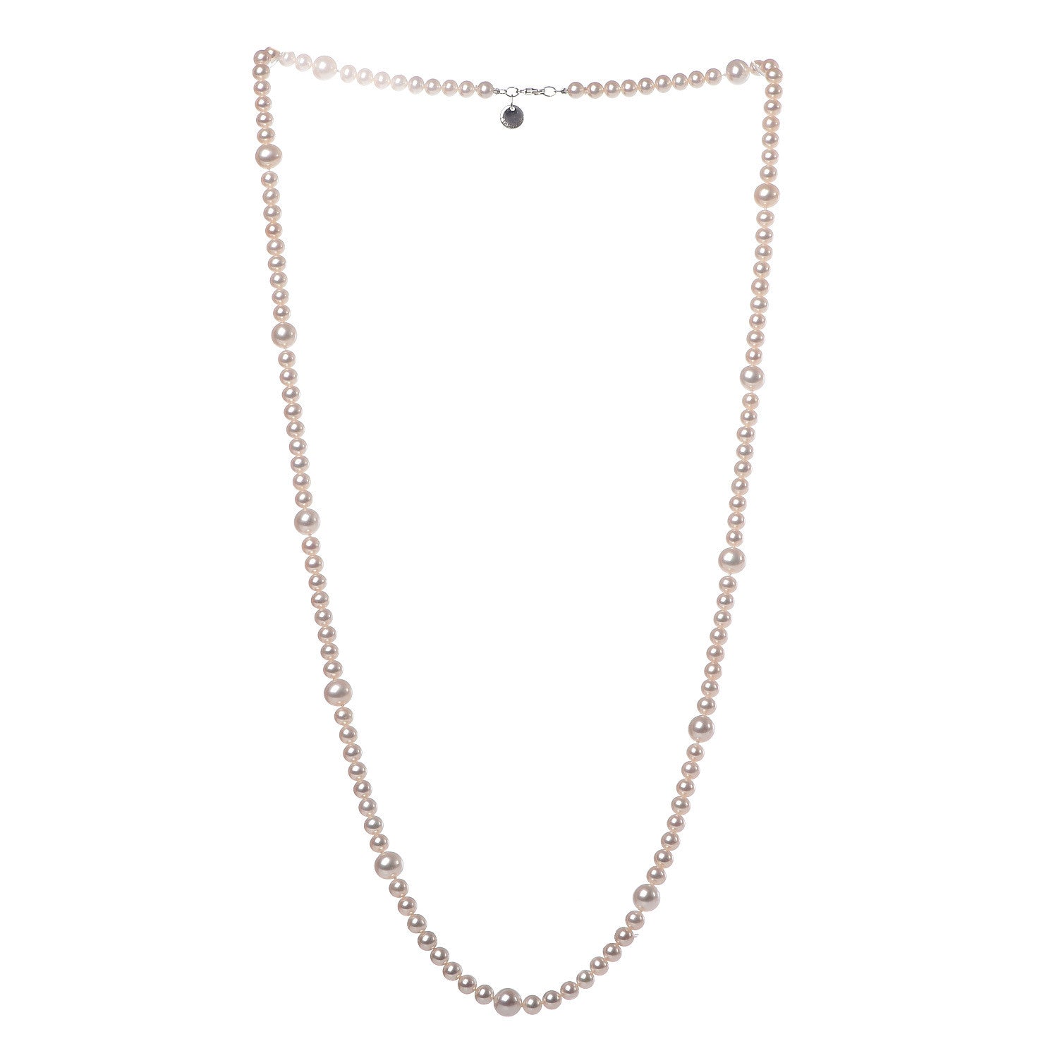 Tiffany Sterling Silver Pearl 5.5-9mm Ziegfeld Strand Necklace 3 of 6