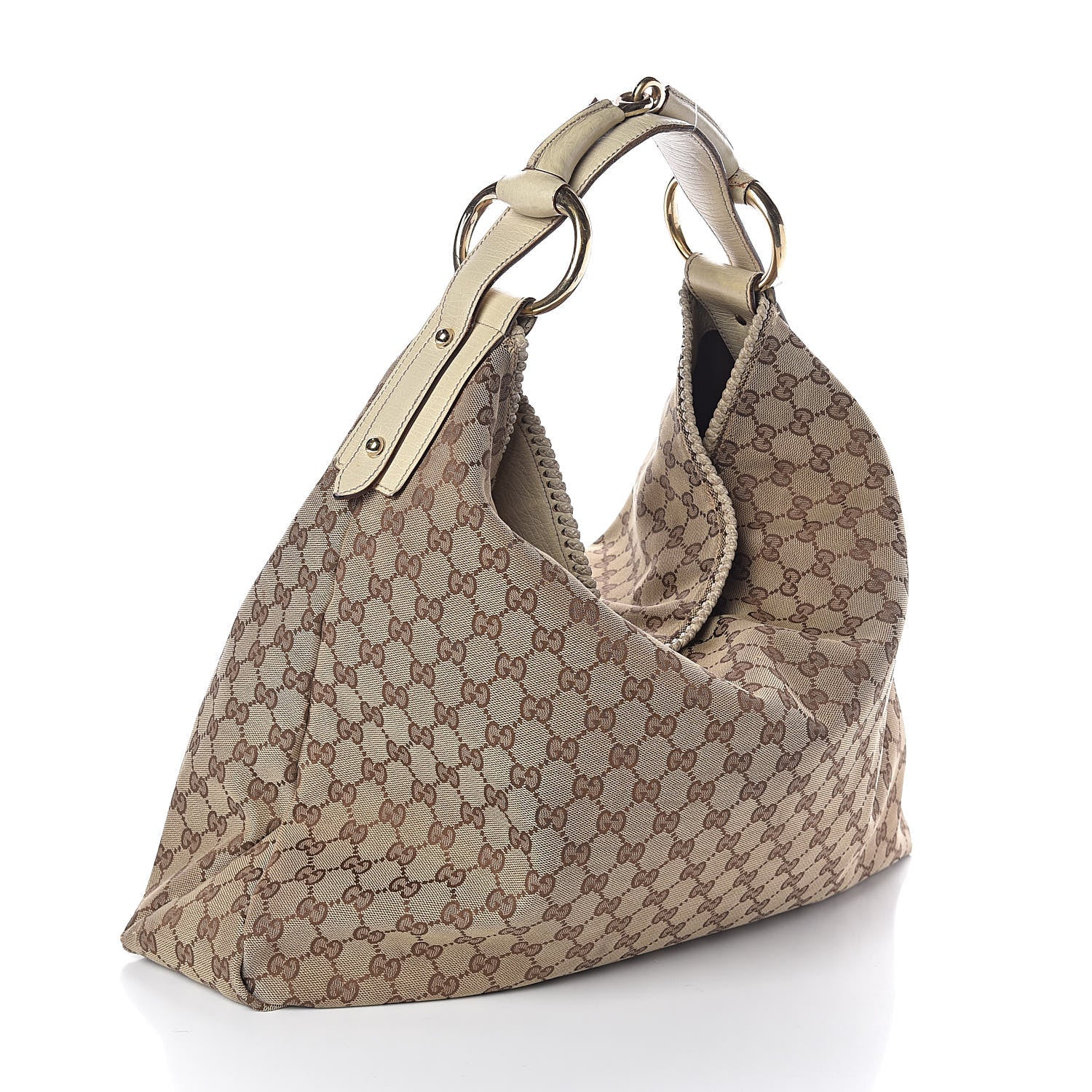 Gucci Monogram Large Horsebit Chain Hobo Off White 3 of 14