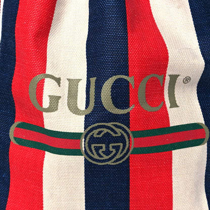 Gucci Canvas Logo Sylvie Stripe Drawstring Backpack Red 9 of 11