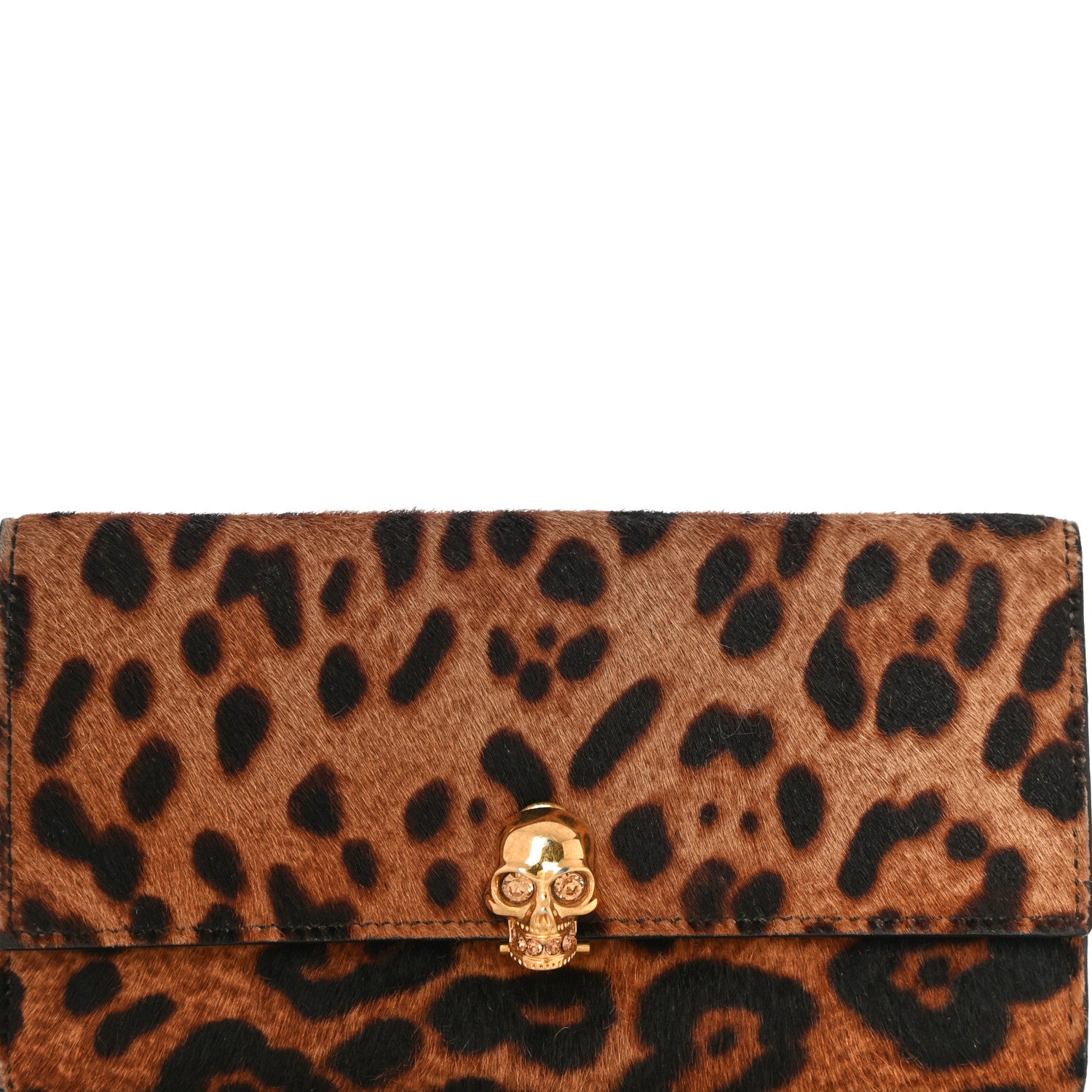 Alexander McQueen Calf Hair Leopard Print Skull Continental Wallet 19 of 20