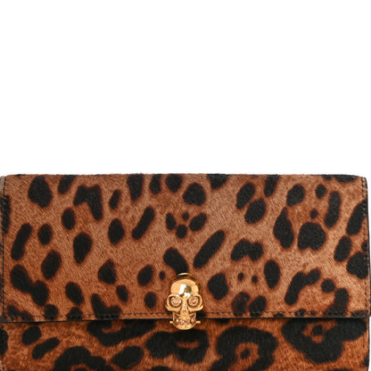 Alexander McQueen Calf Hair Leopard Print Skull Continental Wallet 19 of 20