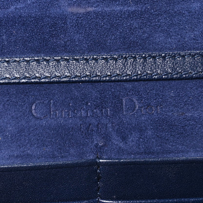 Christian Dior Grained Calfskin Diorama Wallet on Chain Pouch Blue 6 of 11
