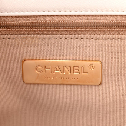 Chanel Goatskin Quilted Large Chanel 19 Flap White 6 of 11