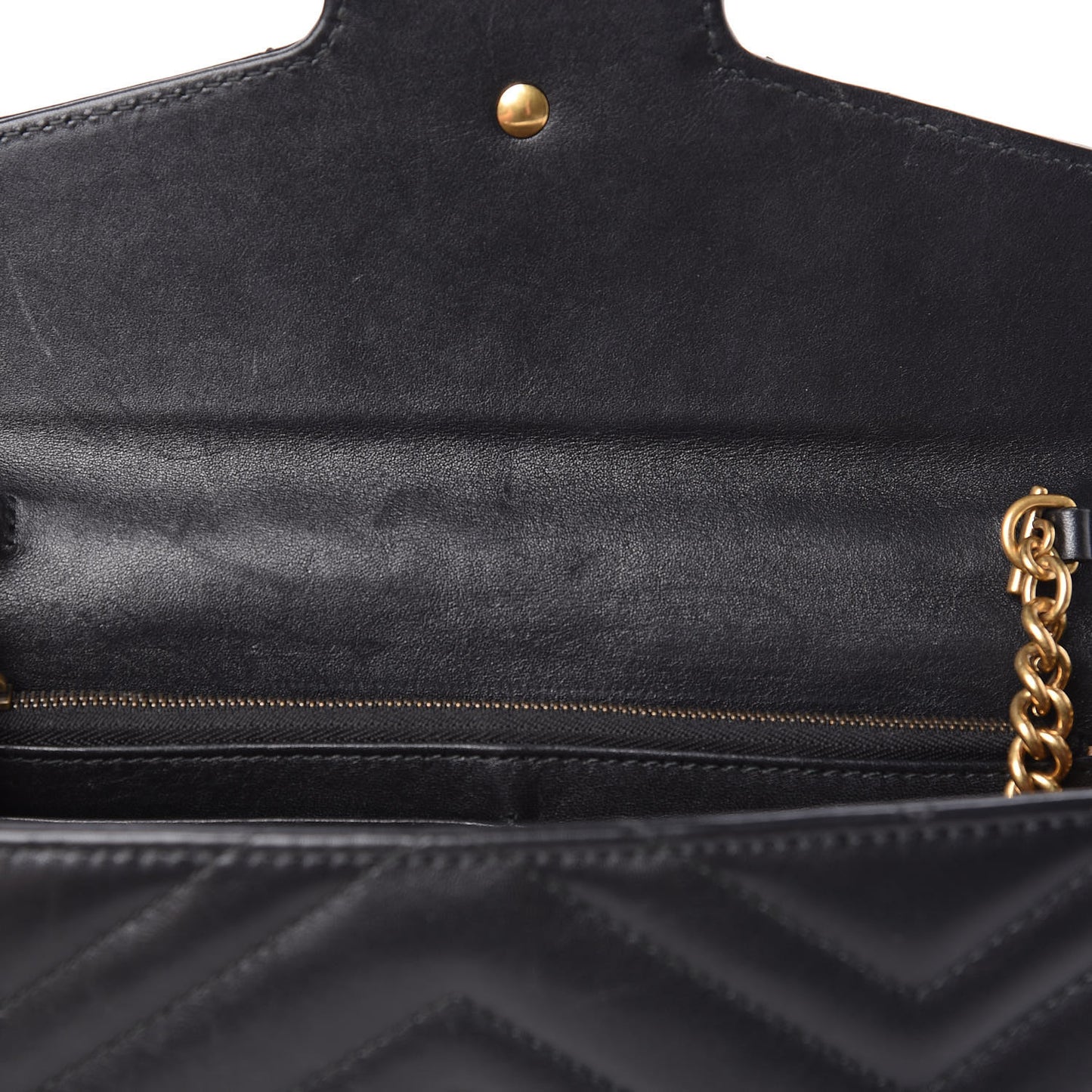 Calfskin Matelasse Mini GG Marmont Chain Wallet Black