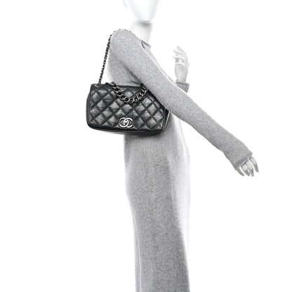 Chanel Aged Calfskin Quilted Small Pondichery Flap Dark Grey 2 of 12