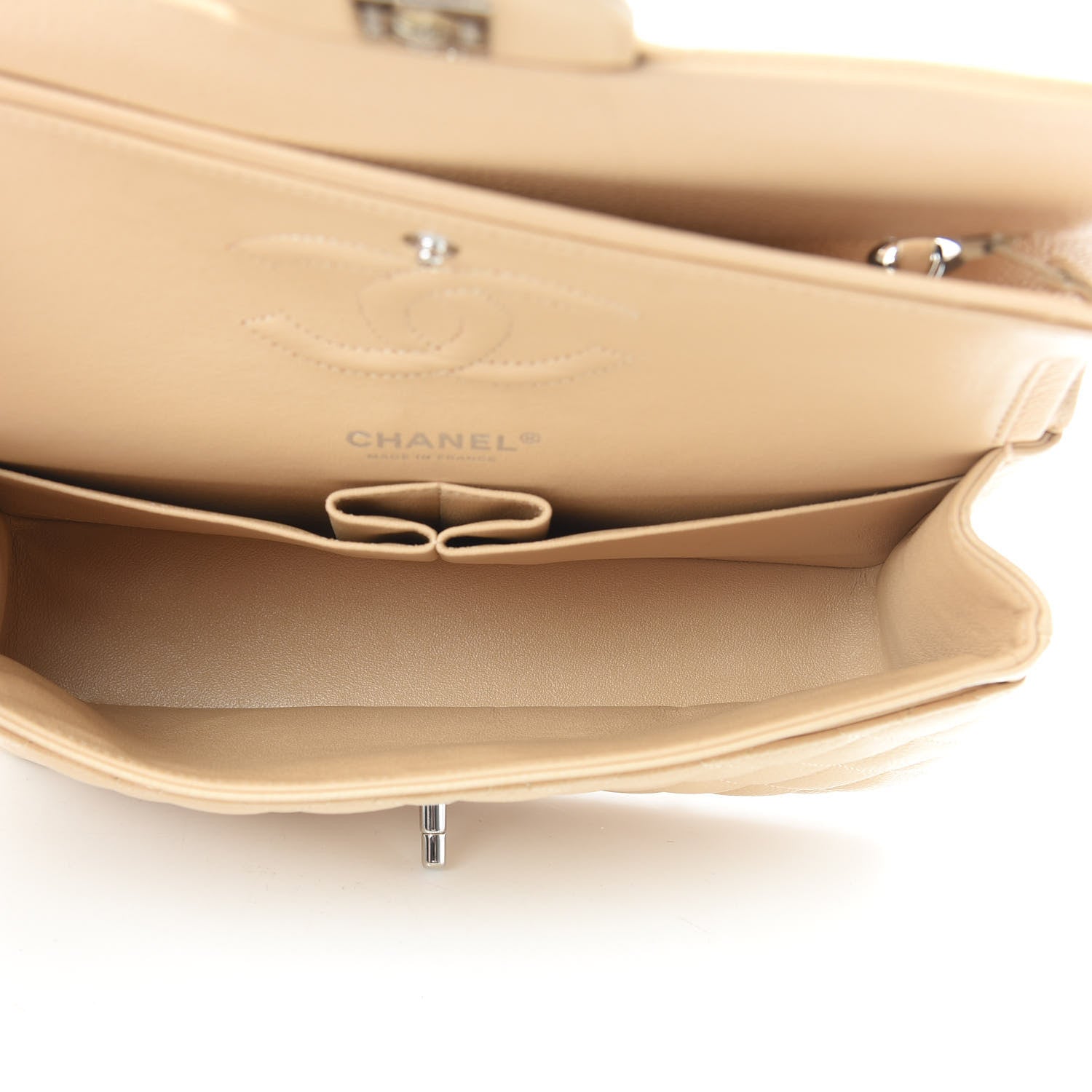 Chanel Caviar Quilted Medium Double Flap Beige 5 of 11
