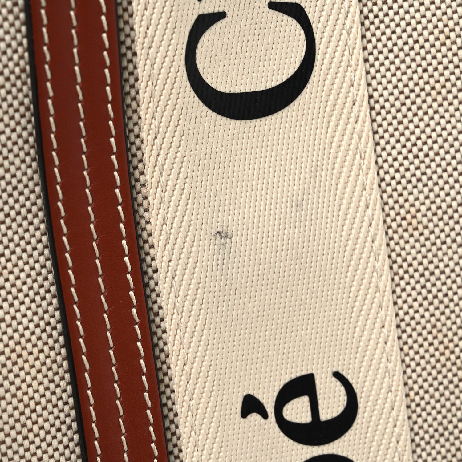 Chloe Cotton Calfskin Medium Woody Ribbon Tote White Brown 14 of 15