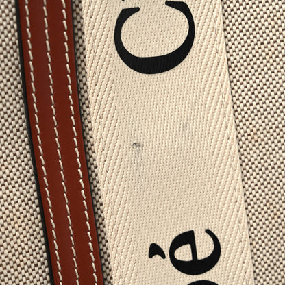 Chloe Cotton Calfskin Medium Woody Ribbon Tote White Brown 14 of 15