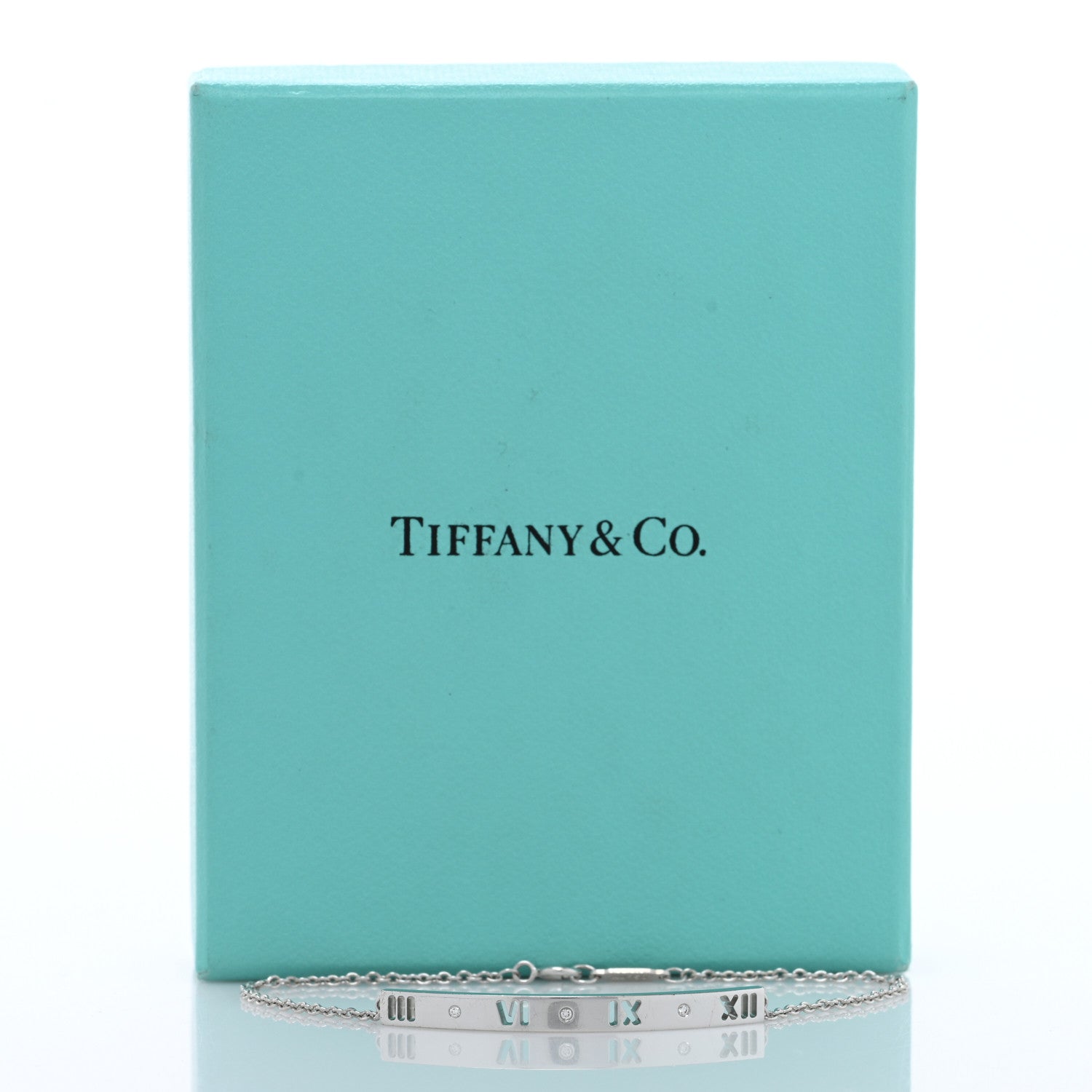 Tiffany 18K White Gold Diamond Atlas Bar Pierced Bracelet 4 of 4