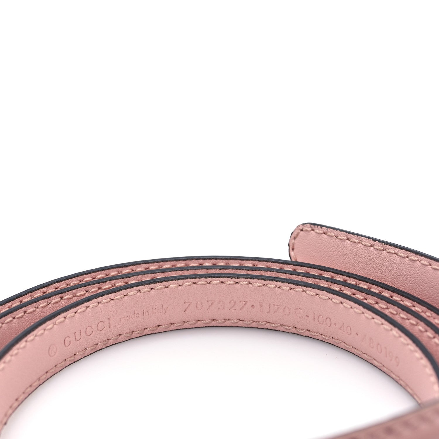 Gucci Patent Double G Thin Belt 100 40 Powder Pink 3 of 3
