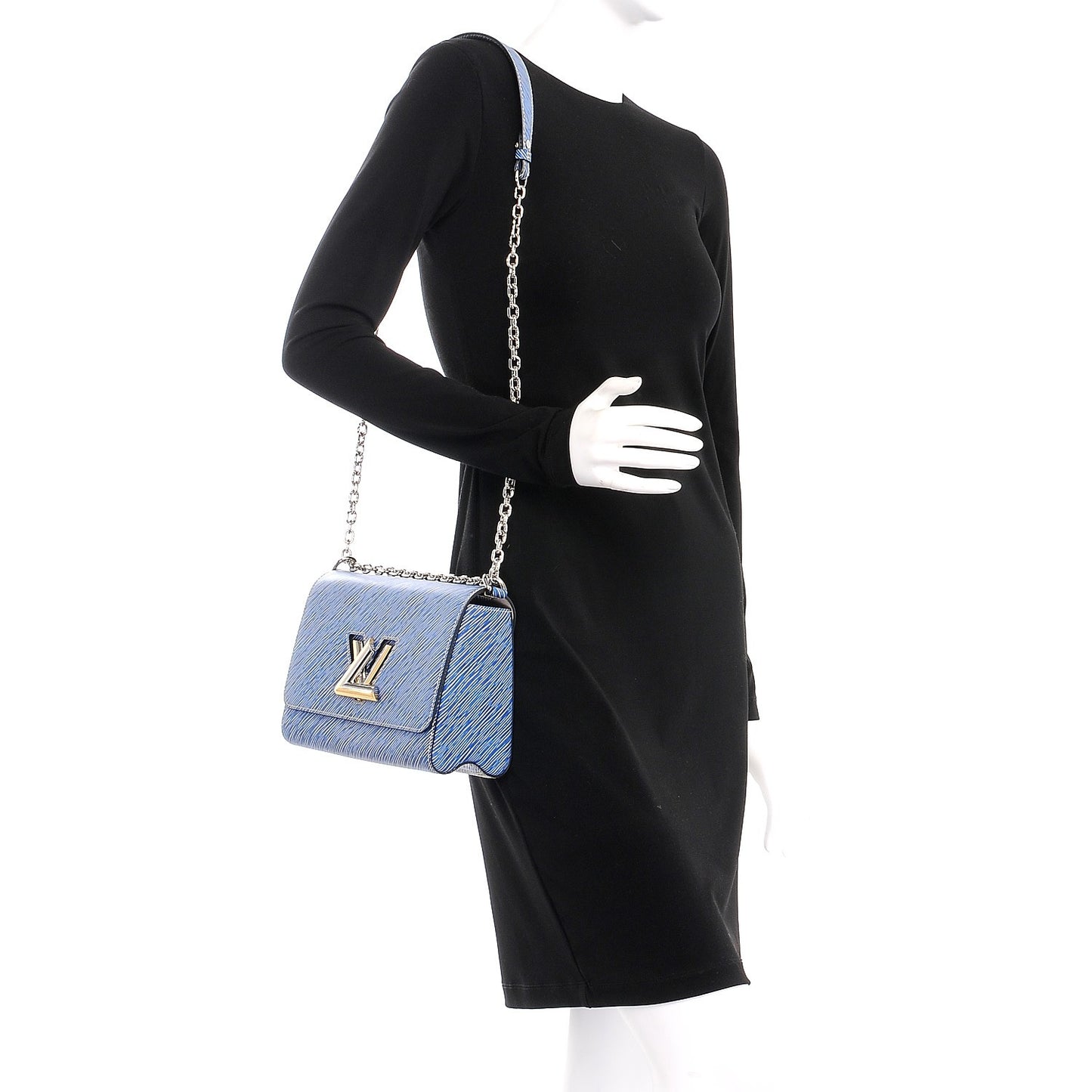 Epi Twist Shoulder Bag MM Denim Light