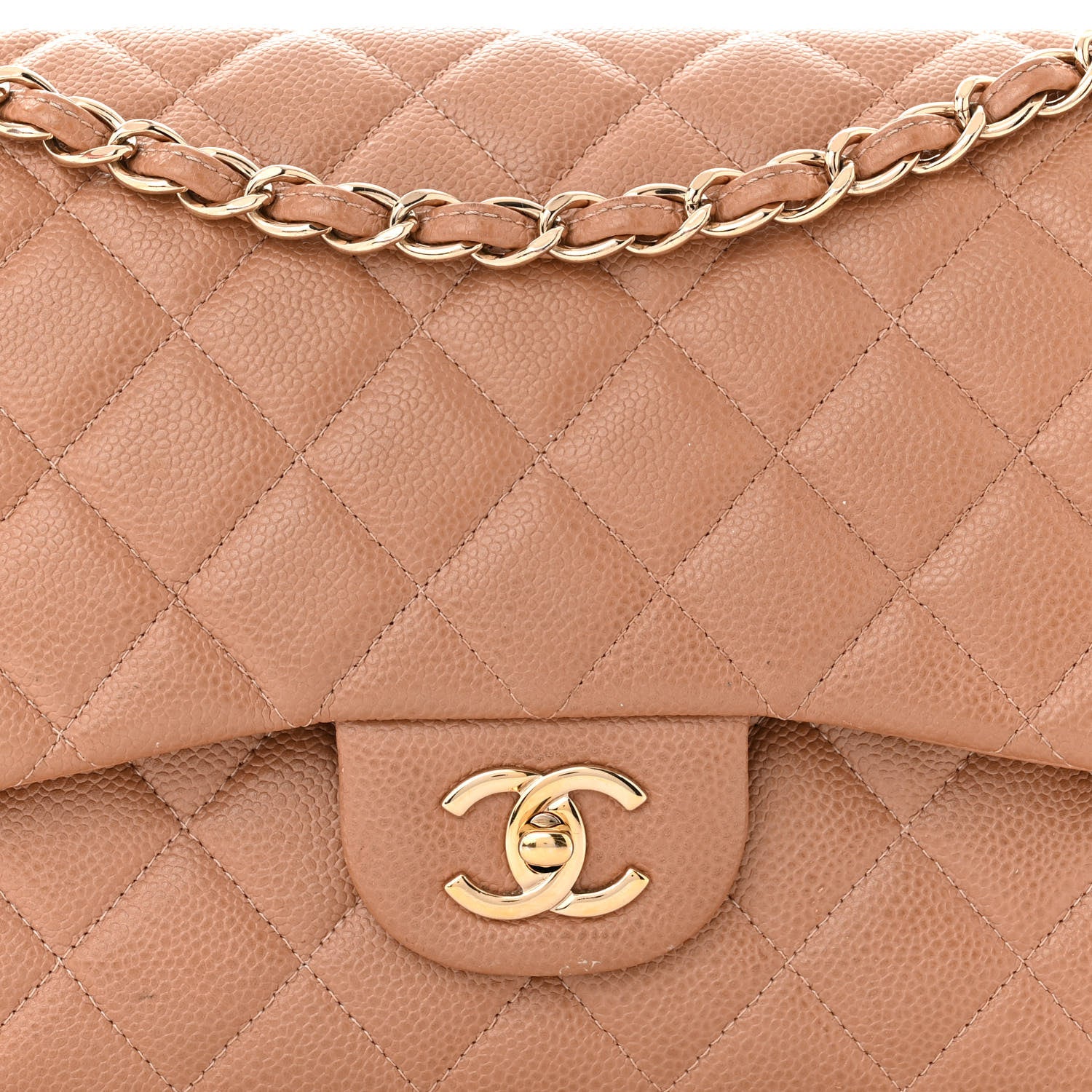 Chanel Caviar Quilted Jumbo Double Flap Beige 8 of 20