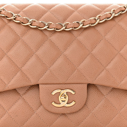 Chanel Caviar Quilted Jumbo Double Flap Beige 8 of 20