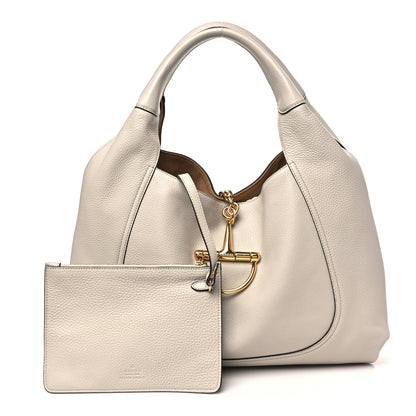 Gucci Grained Calfskin Softbit Maxi Shoulder Bag Taupe 3 of 10